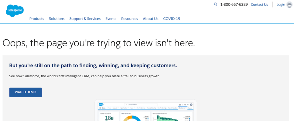 Salesforce.com 404 Error Page